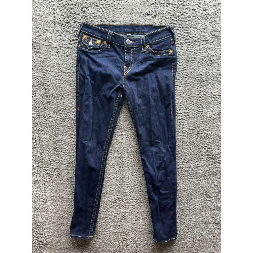 True Religion‎ Legging With Flap Big T Mid Rise Denim Jeans Blue Womens Size 29